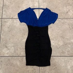 Charlotte Russe, black and blue cocktail mini dress, Size: XS